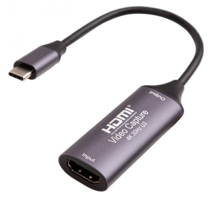 Пристрій захоплення відео PowerPlant HDVC2-C HDMI (F) - 3.0 USB Type-C (M) (CA914715)