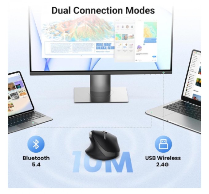 Мишка Ugreen M751 Wireless/Bluetooth Black (45792)