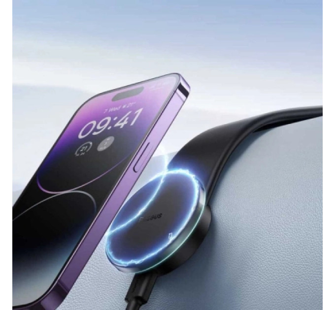Baseus Універсальний автотримач Baseus C02 Pro Series Magnetic Wireless Charging Car Mount Cluster Black (C40156000111-00)
