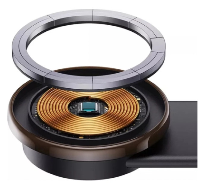 Baseus Універсальний автотримач Baseus C02 Pro Series Magnetic Wireless Charging Car Mount Cluster Black (C40156000111-00)