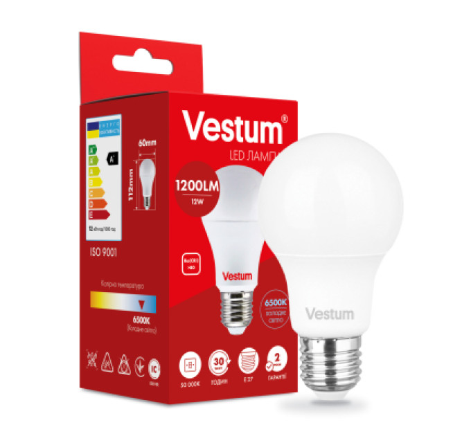 Vestum Лампочка Vestum A60 12W 6500K 220V E27 (1-VS-1115)