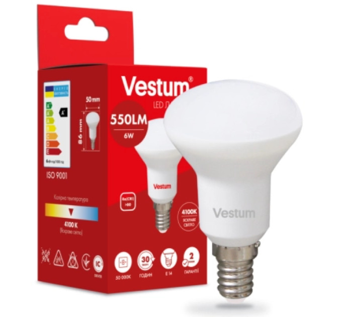 Vestum Лампочка Vestum R50 6W 4100K 220V E14 (1-VS-1402)