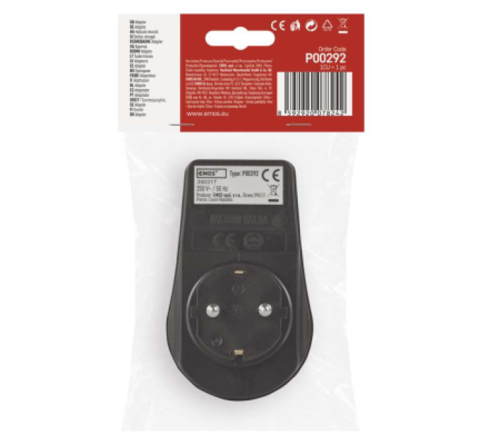 EMOS Розетка EMOS 16A 250V IP44 одинарна (P00292)