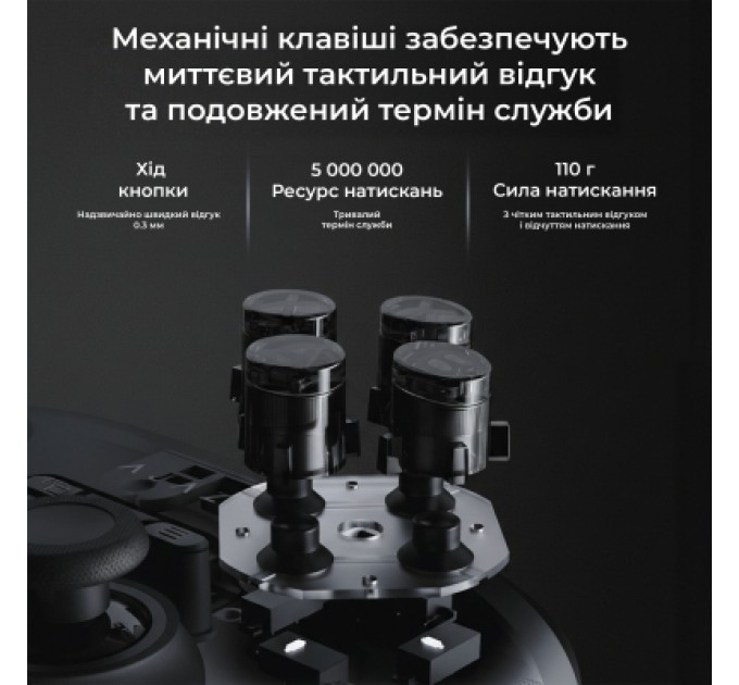 Геймпад Ajazz GP100 2.4G/BT/USB Switch/PC/iOS/Android RGB Black (GP100-B)