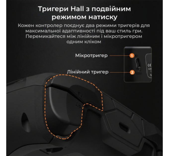 Геймпад Ajazz GP100 2.4G/BT/USB Switch/PC/iOS/Android RGB Black (GP100-B)