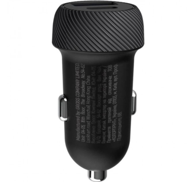 Зарядний пристрій ColorWay USB-C PD35W + USB QC3.0 car adapter (CW-CHA064PD-BK)