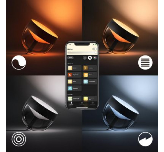 Настільна лампа Philips Hue Iris, Color, BT, DIM, чорна (929002376201)