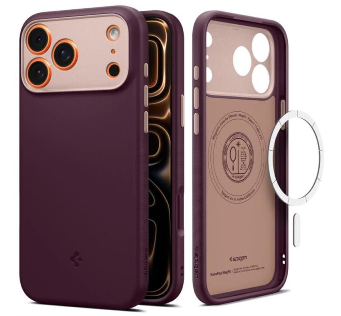Spigen Чохол до мобільного телефона Spigen Nano Pop MagFit iPhone 17 Pro Max Burgundy Bean (ACS10261)