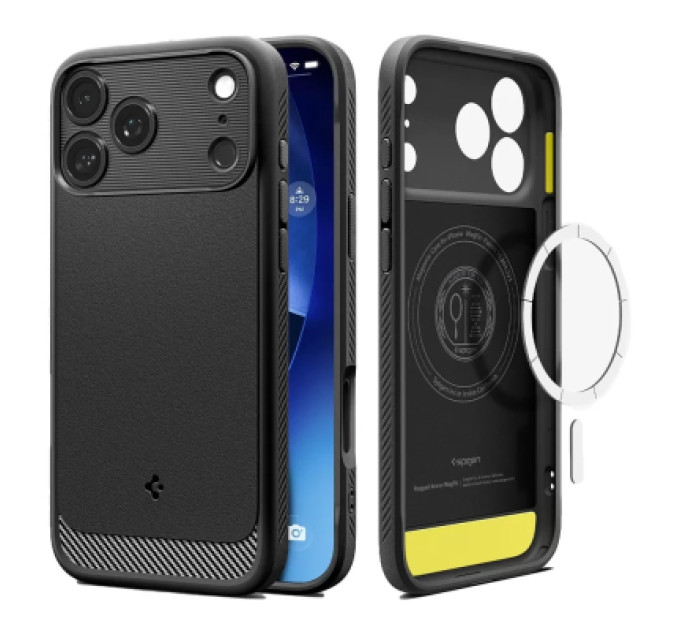 Spigen Чохол до мобільного телефона Spigen Rugged Armor MagFit iPhone 17 Pro Matte Black (ACS10329)