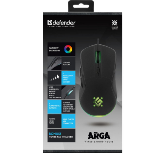 Defender Мишка Defender Arga GM-049 USB Black (52049)