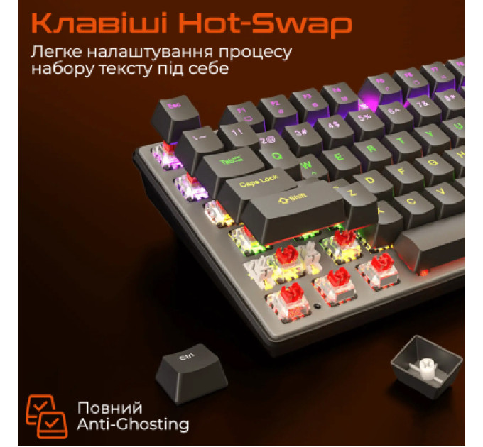 Meetion Клавіатура Meetion MK008 Pro USB Type-C Black (MT-MK008Pro-W-RUA)
