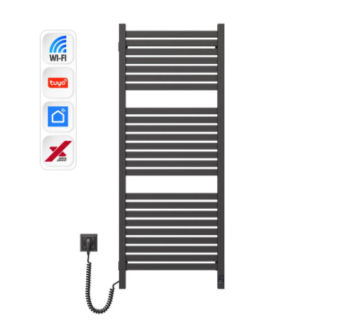 Navin Сушарка для рушників Navin Авангард Х, 1200х480х71мм, Wi-Fi, сталь, чорний муар, ліве підключення (12-272155-4812)