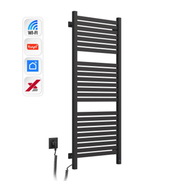 Navin Сушарка для рушників Navin Авангард Х, 1200х480х71мм, Wi-Fi, сталь, чорний муар, ліве підключення (12-272155-4812)