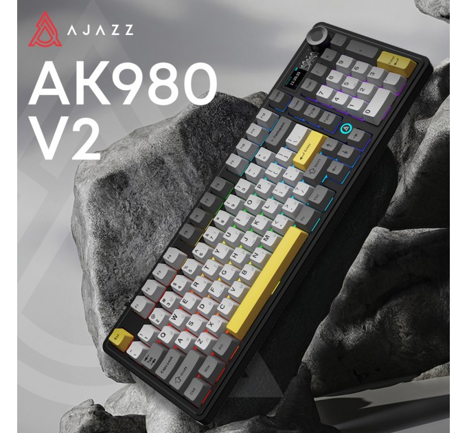 Клавіатура бездротова Ajazz AK980 V2 Maillard Switch Black (AK980-V2-M-BGY)