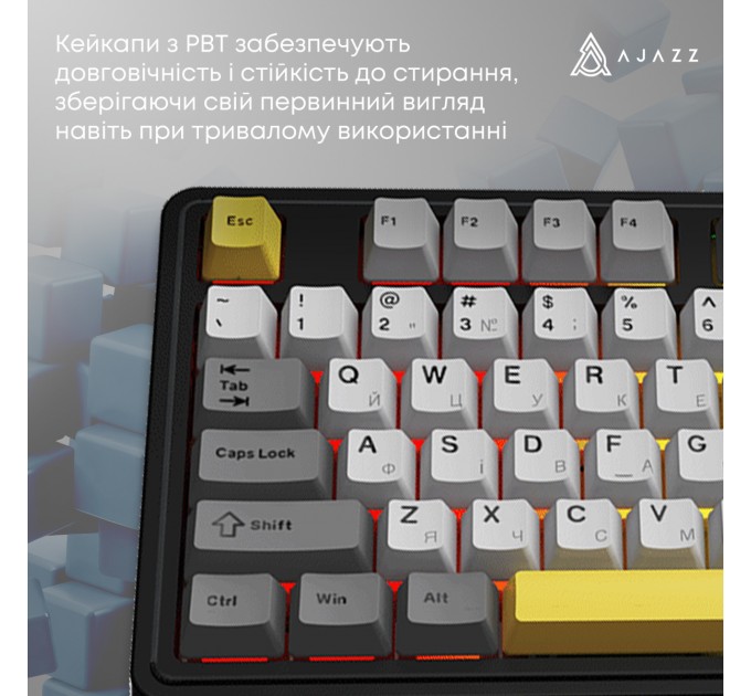 Клавіатура бездротова Ajazz AK980 V2 Maillard Switch Black (AK980-V2-M-BGY)