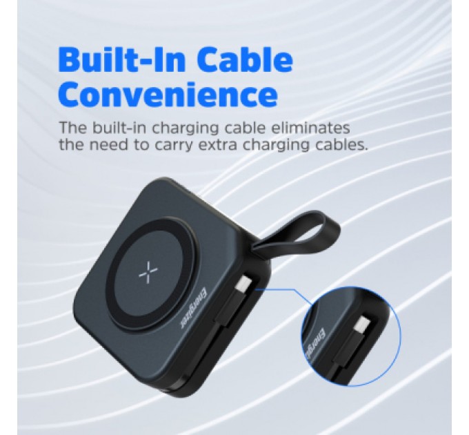 Батарея універсальна Energizer Magnetic Wireless 10000mAh 20W PD, AC зарядка, QI/15W, built-in USB-C (QM10001AC)