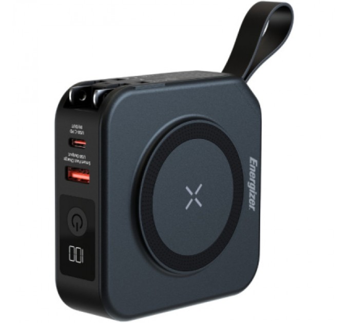 Батарея універсальна Energizer Magnetic Wireless 10000mAh 20W PD, AC зарядка, QI/15W, built-in USB-C (QM10001AC)