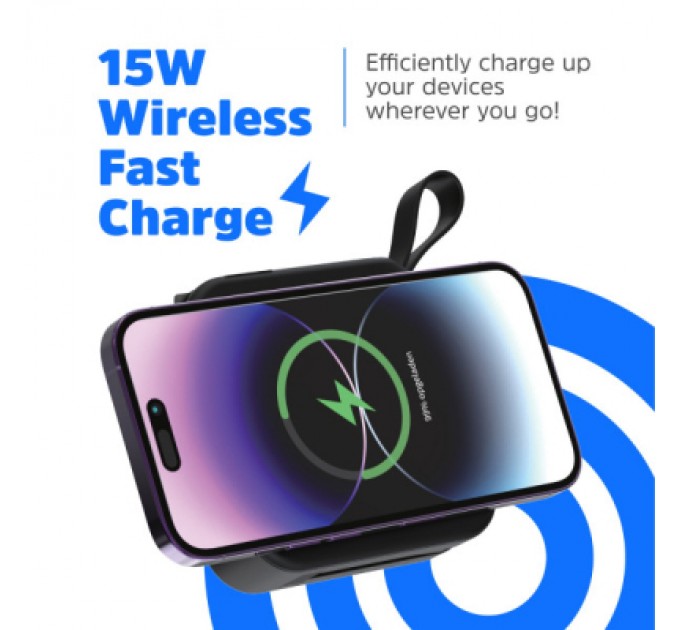 Батарея універсальна Energizer Magnetic Wireless 10000mAh 20W PD, AC зарядка, QI/15W, built-in USB-C (QM10001AC)