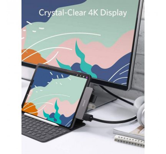 Концентратор Anker PowerExpand Direct 6-in-1 USB-C PD Media Hub (Gray) (A83620A1)