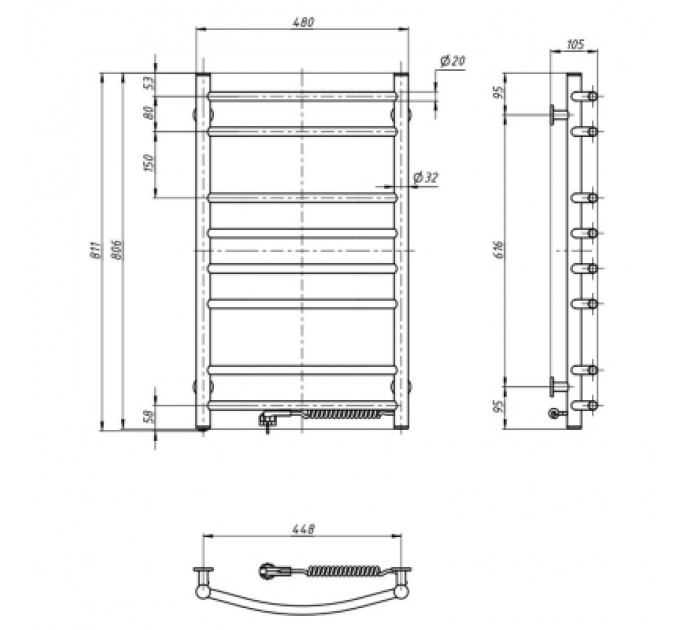 Сушарка для рушників Navin Камелія 480x800 (12-007030-4880)