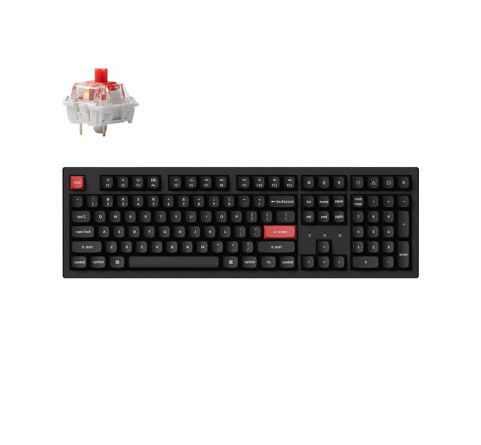 Keychron Клавіатура Keychron K10 PRO K pro Red RGB Wireless/Bluetooth/USB-А UA Black (K10P-B1-UA)