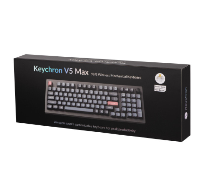 Keychron Клавіатура Keychron V5 Max Gateron Jupiter Banana Knob Hot-Swap QMK Wireless/Bluetooth/USB-А UA Black (V5M-D4-UA)