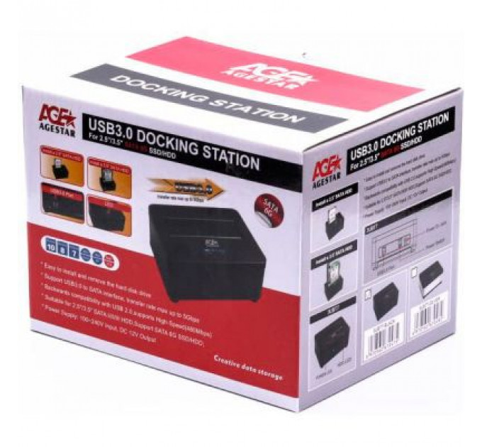 Док-станція для накопичувачів AgeStar USB3.0 black (3UBT7 (Black))