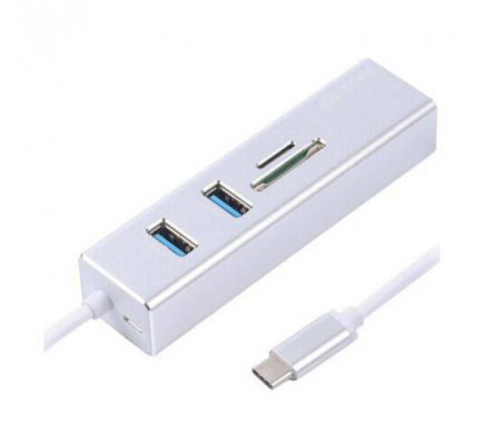 Концентратор Maxxter USB to Gigabit Ethernet, 2 Ports USB 3.0 + microSD/TF card r (NECH-2P-SD-01)