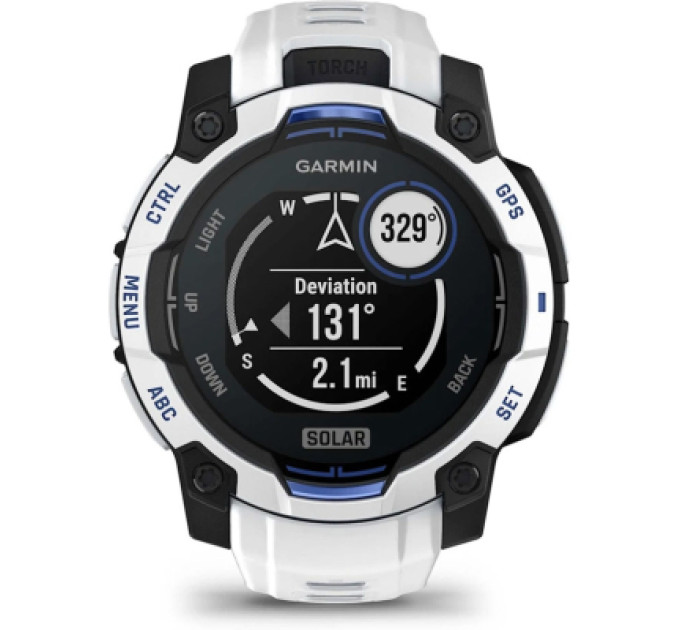 Garmin Смарт-годинник Garmin Instinct 3, 45mm, Solar, Whitestone with Whitestone Band, GPS смарт-годинник (010-02934-03)