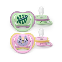 Пустушка Philips AVENT Ultra Air, 6-18 міс., салатово-рожева (SCF087/13)