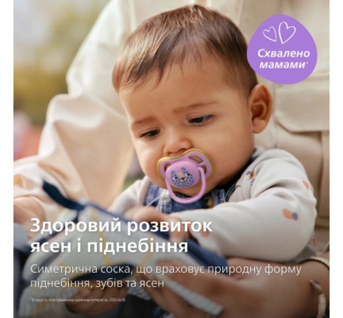 Philips AVENT Пустушка Philips AVENT Ultra Air, 6-18 міс., салатово-рожева (SCF087/13)