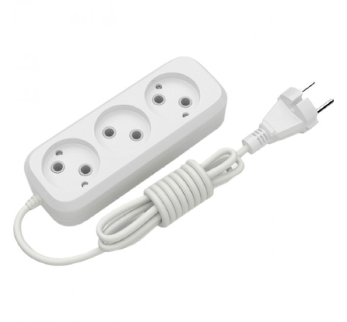 Мережевий подовжувач Electrum C-ES-1786 3.0m, 3 роз, white (C-ES-1786)