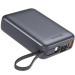 Swissten Батарея універсальна SWISSTEN 20000mAh SPACE 22/5W PD QC w/built-in cables USB-C/LIGHTNING Silver (8595217490598)