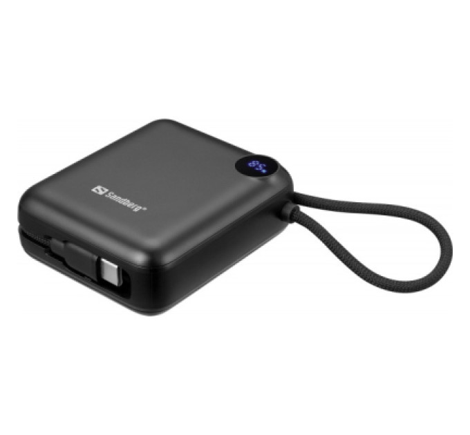 Sandberg Батарея універсальна Sandberg 10000mAh PD/3.1/20W, QC/3.0, USB-C In/Out, with 2 cables USB-C (421-26)