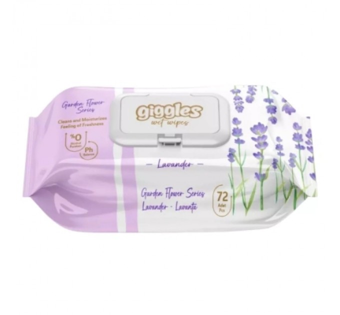 Дитячі вологі серветки Dolphin Lavander з клапоном 72 шт (8680131207428)