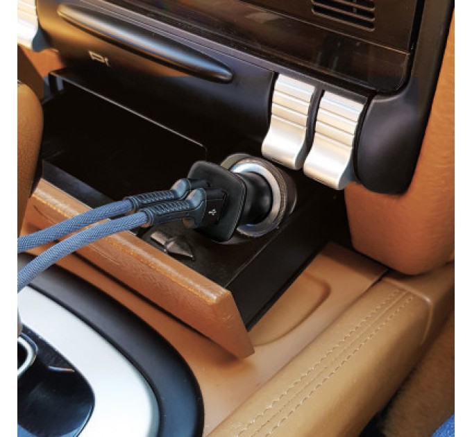 Зарядний пристрій MAKE 12W 2.4A+2.4А Black (MCW-221BK)