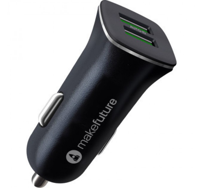 Зарядний пристрій MAKE 12W 2.4A+2.4А Black (MCW-221BK)