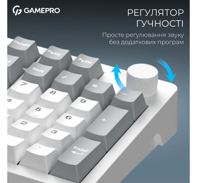 GamePro Клавіатура бездротова GamePro Asgard Drakkar Keychron Super Red Switch White (MK305WH)