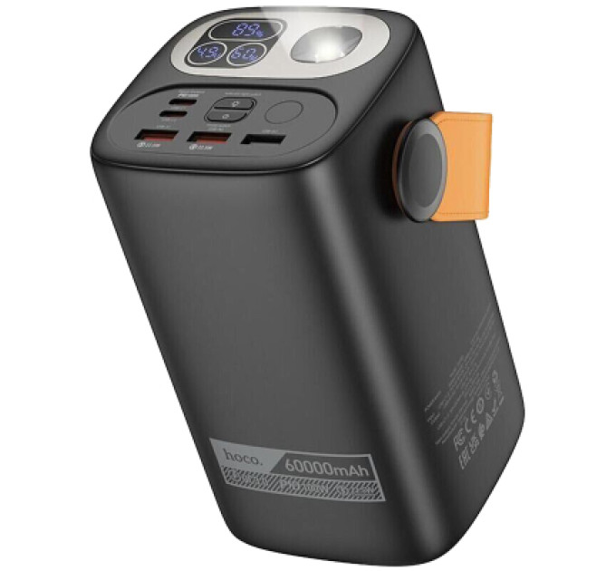 HOCO Батарея універсальна HOCO 60000mAh Astrum PD/100W, QC/3.0, LED lamp, Black (DB160 / 714724)