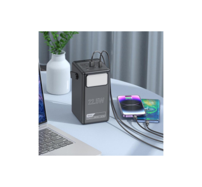 HOCO Батарея універсальна HOCO 100000mAh Endure 22.5W PD, QC, LED Lamp, Black (DB03 / 714721)