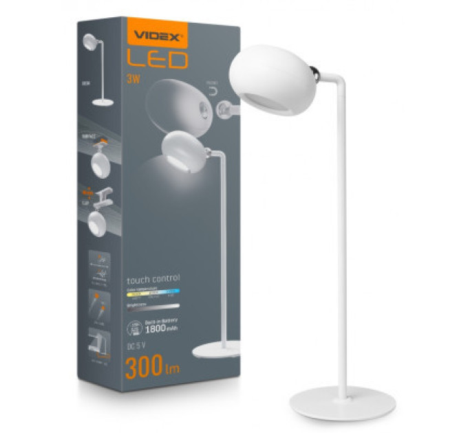 Videx Настільна лампа Videx TF18W 3W 3000-5500K (VLE-TF18W)
