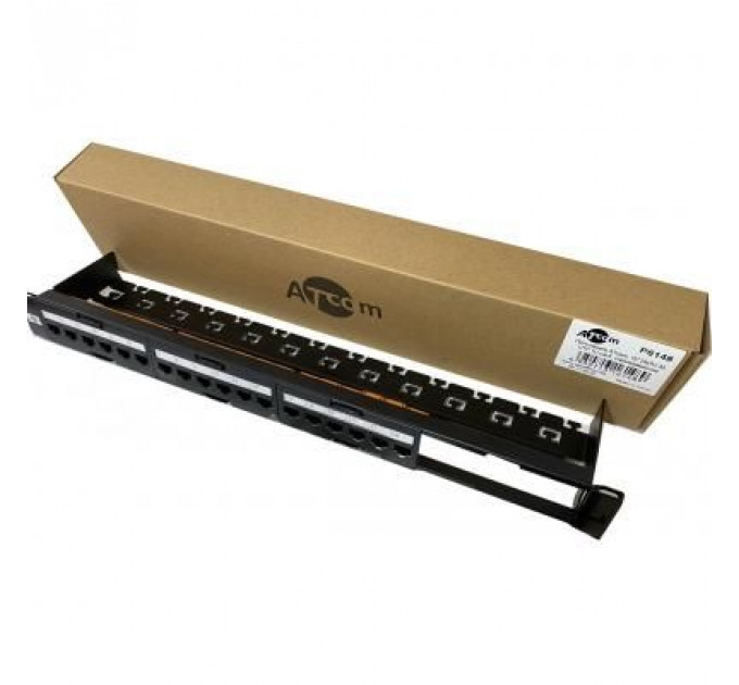 Патч-панель 19" 24хRJ-45 UTP 1U cat.6, в зборі з Keystone, Organizer Atcom (P6148)