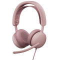 Logitech Навушники Logitech Zone Wired 2 USB Rose (981-001620)