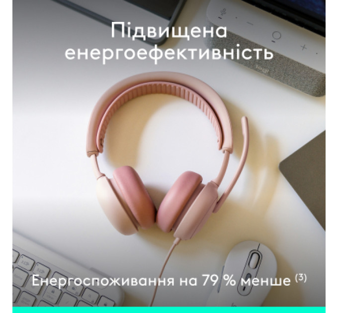 Logitech Навушники Logitech Zone Wired 2 USB Rose (981-001620)