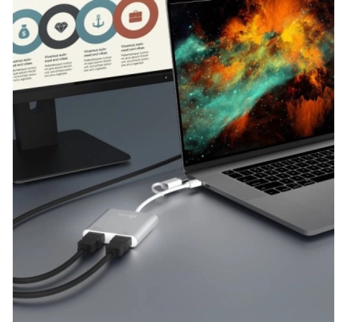 J5create Адаптер USB-C/A to 2xHDMI F dual display J5create (JCA365-N)