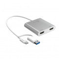 J5create Адаптер USB-C/A to 2xHDMI F dual display J5create (JCA365-N)
