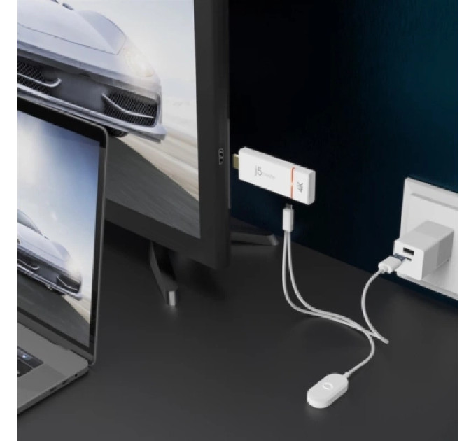 J5create Адаптер ScreenCast 4K WI-FI 15m Miracast/AirPlay/Chromecast black J5create (JVAW76-N)