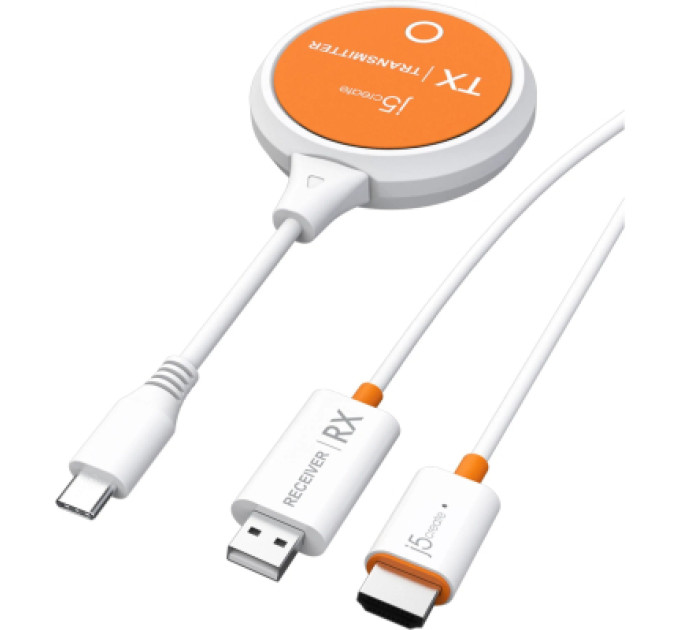 J5create Адаптер ScreenCast Full HD WI-FI 15m USB-C to HDMI Miracast/AirPlay/Chromecast J5create (JVAW62-N)