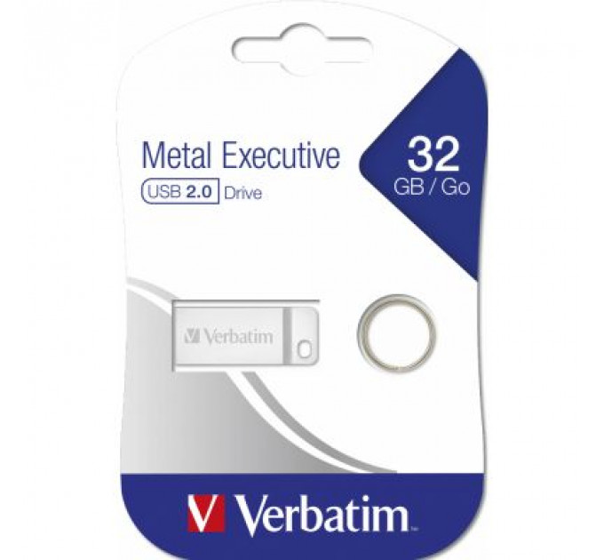 USB флеш накопичувач Verbatim 32GB Metal Executive Silver USB 2.0 (98749)