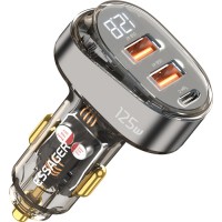 Зарядний пристрій Essager 2xUSB + 1xUSB-C 125W QC3.0/PD3.0 Display Car Charger (ECC2AC-FM12-Z)